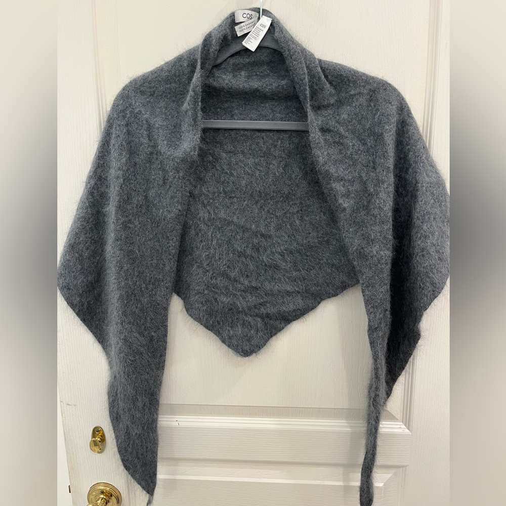 COS Charcoal Cashmere Triangle Scarf
